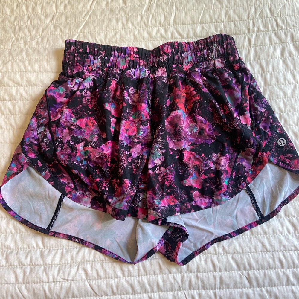 Lululemon Track That High-Rise 3” Short Fluoro Floral Multi